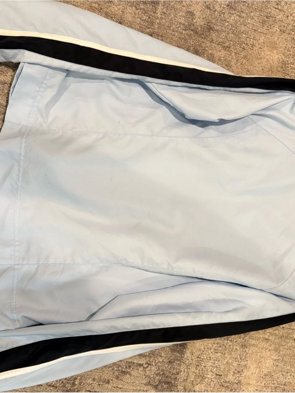 Nike Baby Blue Women’s Track Jacket with Black and White Stripes